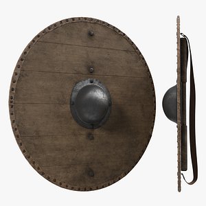 3d model medieval wooden shield