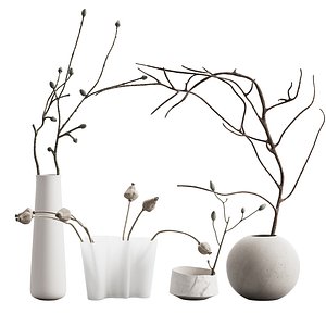 3D model 551 indoor plants 02 branches in a vases 02