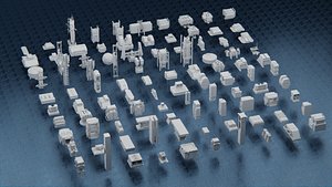 SCIFI SPACECRAFT KITBASH - PACK - ASSET - PROP - GREEBLE