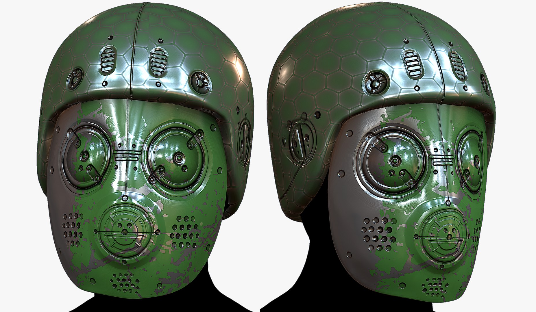 modelo 3d Respirador de máscara de gas modo scifi - TurboSquid 1754080