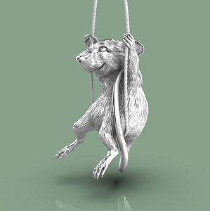 3D rat pendant