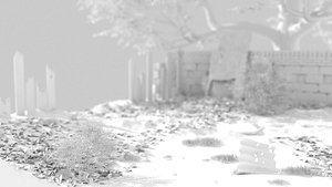 scene bushes tree 3D model