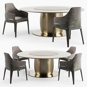3D Inedito Asnaghi Aragorn table and Flora Large chair