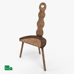 old wooden chair 3D model