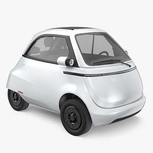 Modern Compact City Transport EV White Simplified 3D model