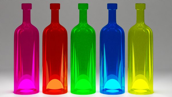 Bottiglia decorativa in vetro colorato, Bottiglia di vetro