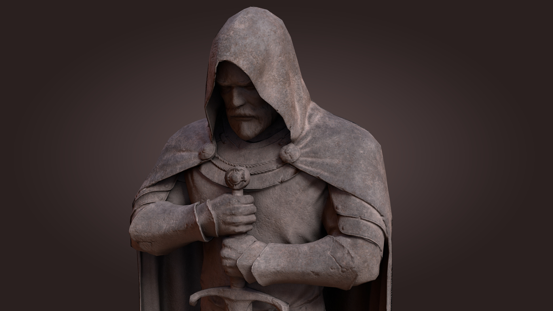 Ancient sandstone statue knight 3D model TurboSquid 1703003