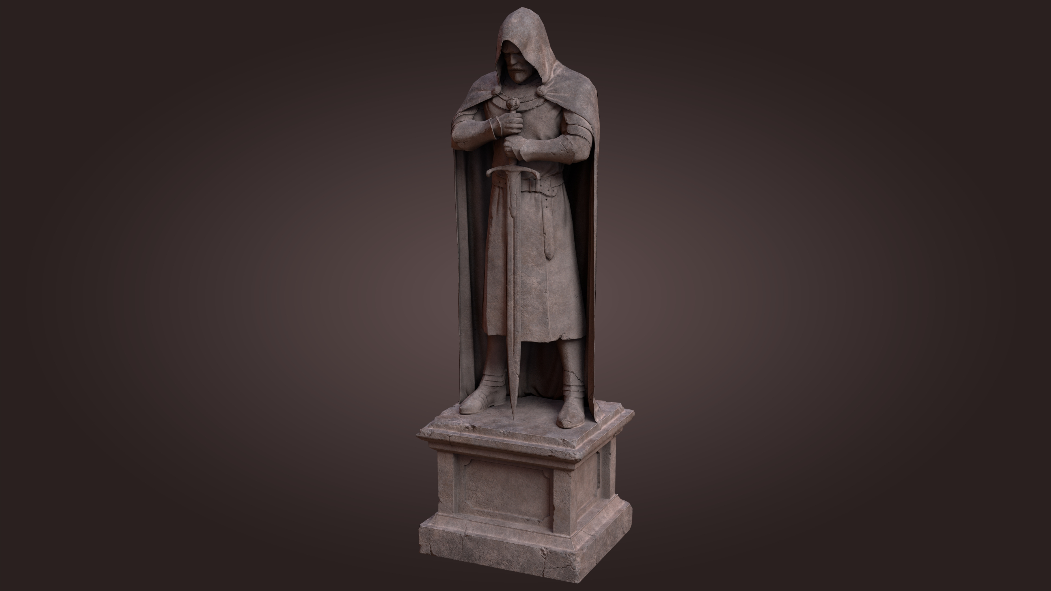 Ancient sandstone statue knight 3D model TurboSquid 1703003