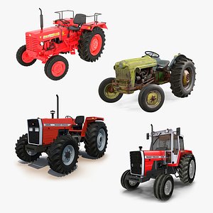 3D rigged vintage tractors 2
