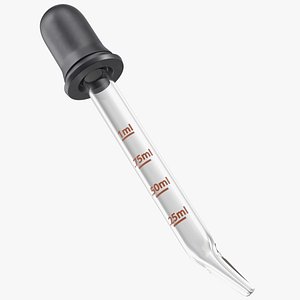 3D Bend Tip Calibrated Medicine Dropper 1ml model