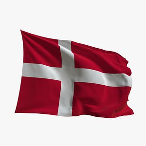 Realistic Animated Flag - Microtexture Rigged - Put your own texture - Def Denmark 3D