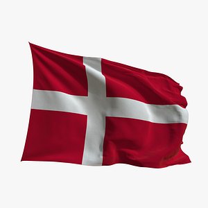 Realistic Animated Flag - Microtexture Rigged - Put your own texture - Def Denmark