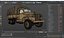 Retro Utility Army Vehicle with Canvas Cover Sand Rigged for Cinema 4D