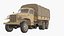 Retro Utility Army Vehicle with Canvas Cover Sand Rigged for Cinema 4D