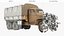 Retro Utility Army Vehicle with Canvas Cover Sand Rigged for Cinema 4D