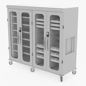 Medical Storage Cabinet 4 Cells 3D