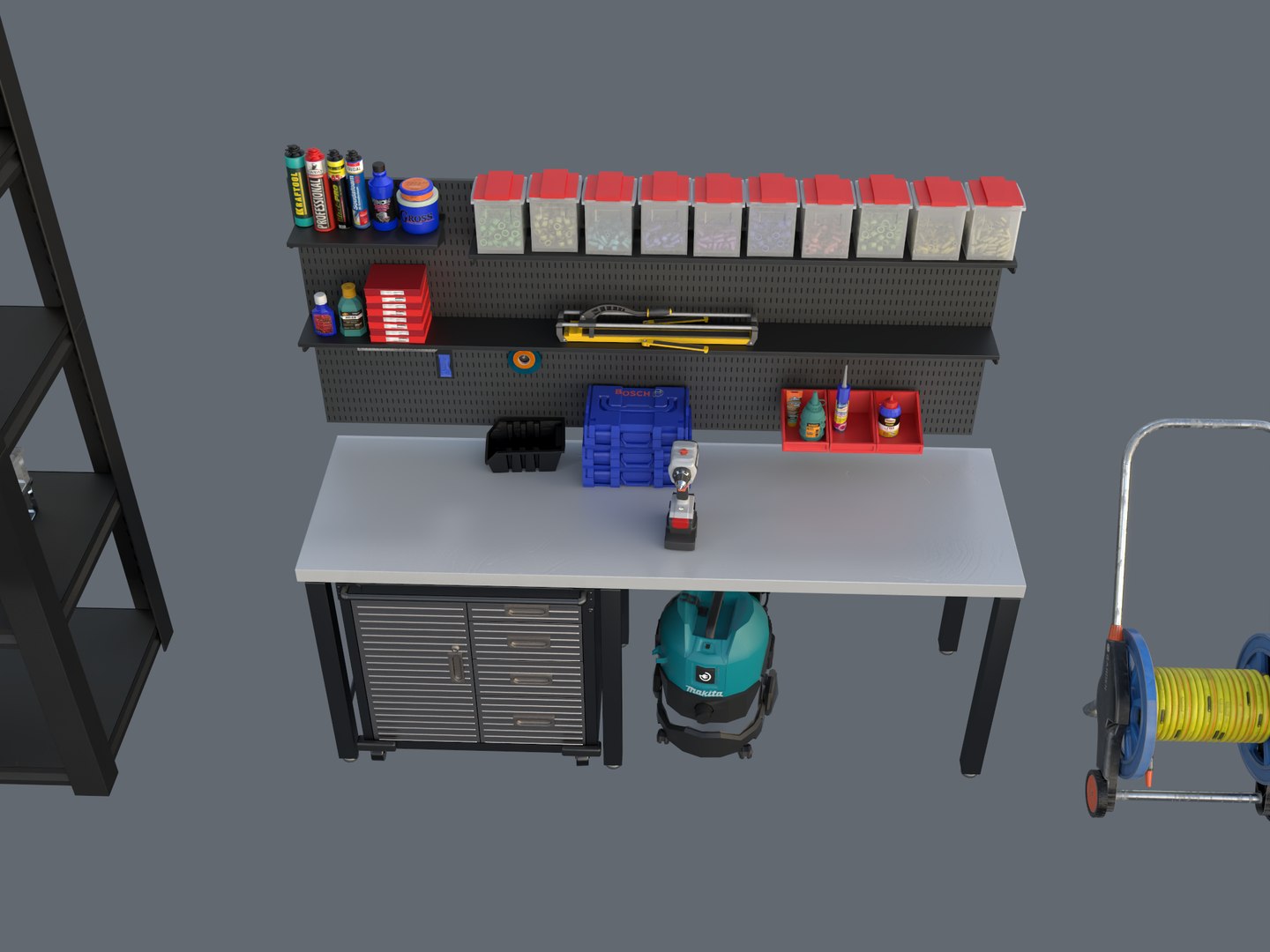 Garage Storage Rack  Workshop Tool Organization System 3D model https://p.turbosquid.com/ts-thumb/Fk/OrHdQf/iz/2_camera_008/png/1791782651/1920x1080/fit_q87/17354766cb4e7cb1d7eb422f31b87b2351b4f43d/2_camera_008.jpg