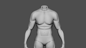 Bodybuilder Model Ready for Print without head