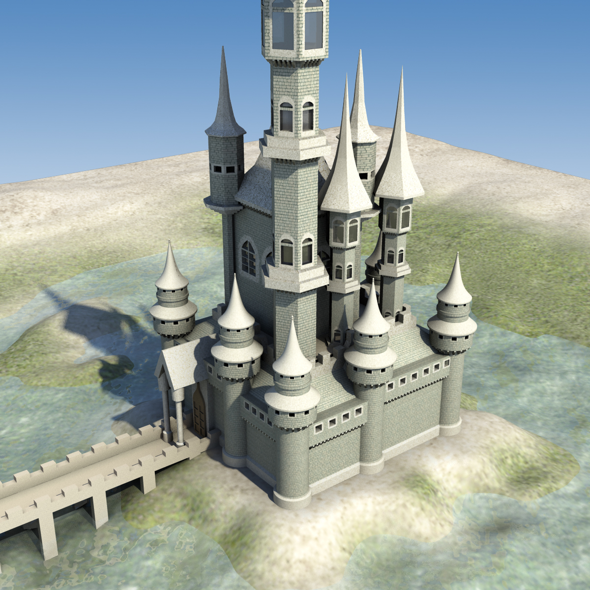 castle water 3d model