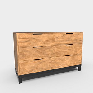 Wooden Drawer Sideboard 3D model