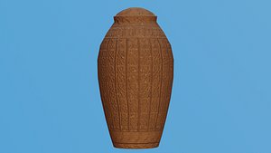 Ornate Clay Urn 3 model