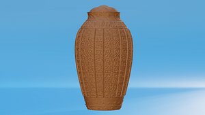 Ornate Clay Urn 3 model