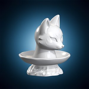 Kitsune Trinket Dish 3D Print Model model