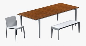 Carpino Outdoor Table Baby Italia and tribu mirthe chair and bench