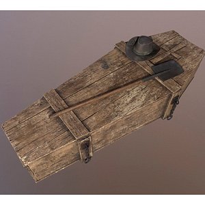 3D wooden coffin wood