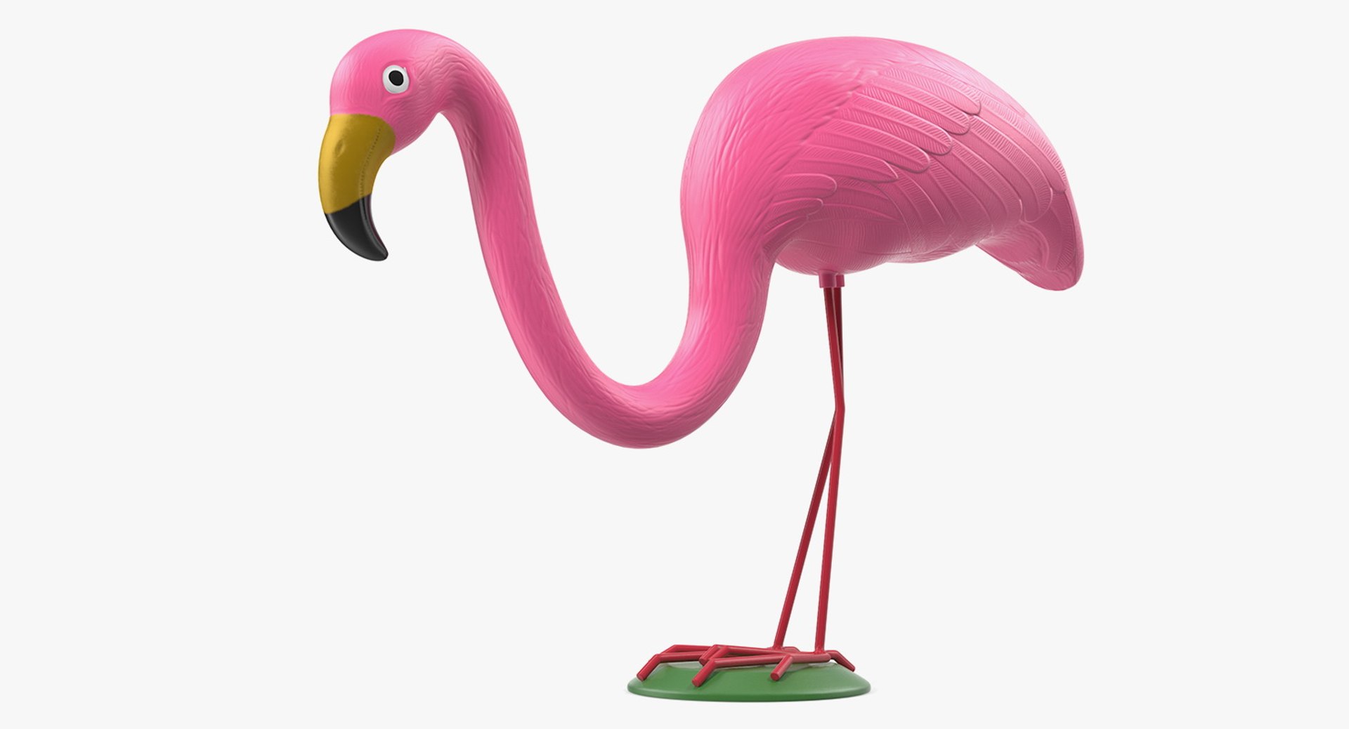 Plastic Pink Flamingo Lawn Garden Decor 3D model preview