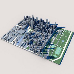 3D model Part of Chicago Cityscape Downtown Chicago Skyline Iconic Illinois Architecture