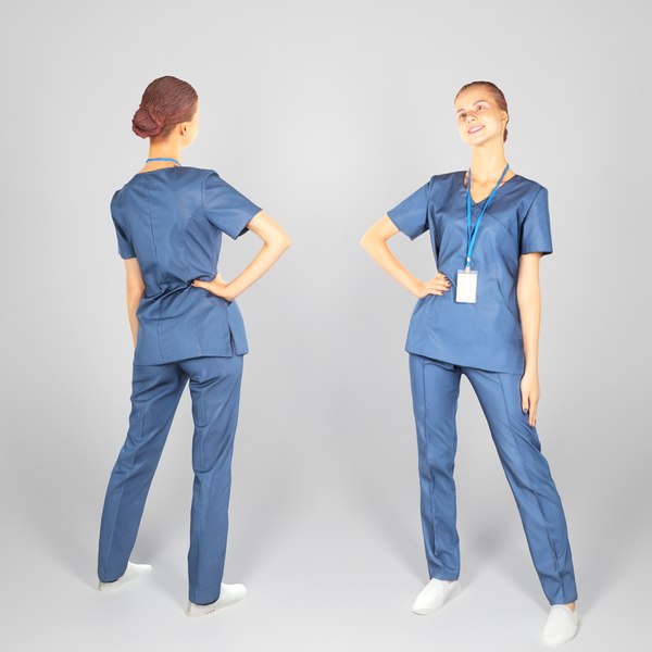 3D human young woman uniform