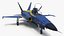 3D HESA Saeqeh Iranian Combat Aircraft Blue Rigged for Maya