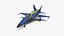 3D HESA Saeqeh Iranian Combat Aircraft Blue Rigged for Maya