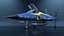 3D HESA Saeqeh Iranian Combat Aircraft Blue Rigged for Maya