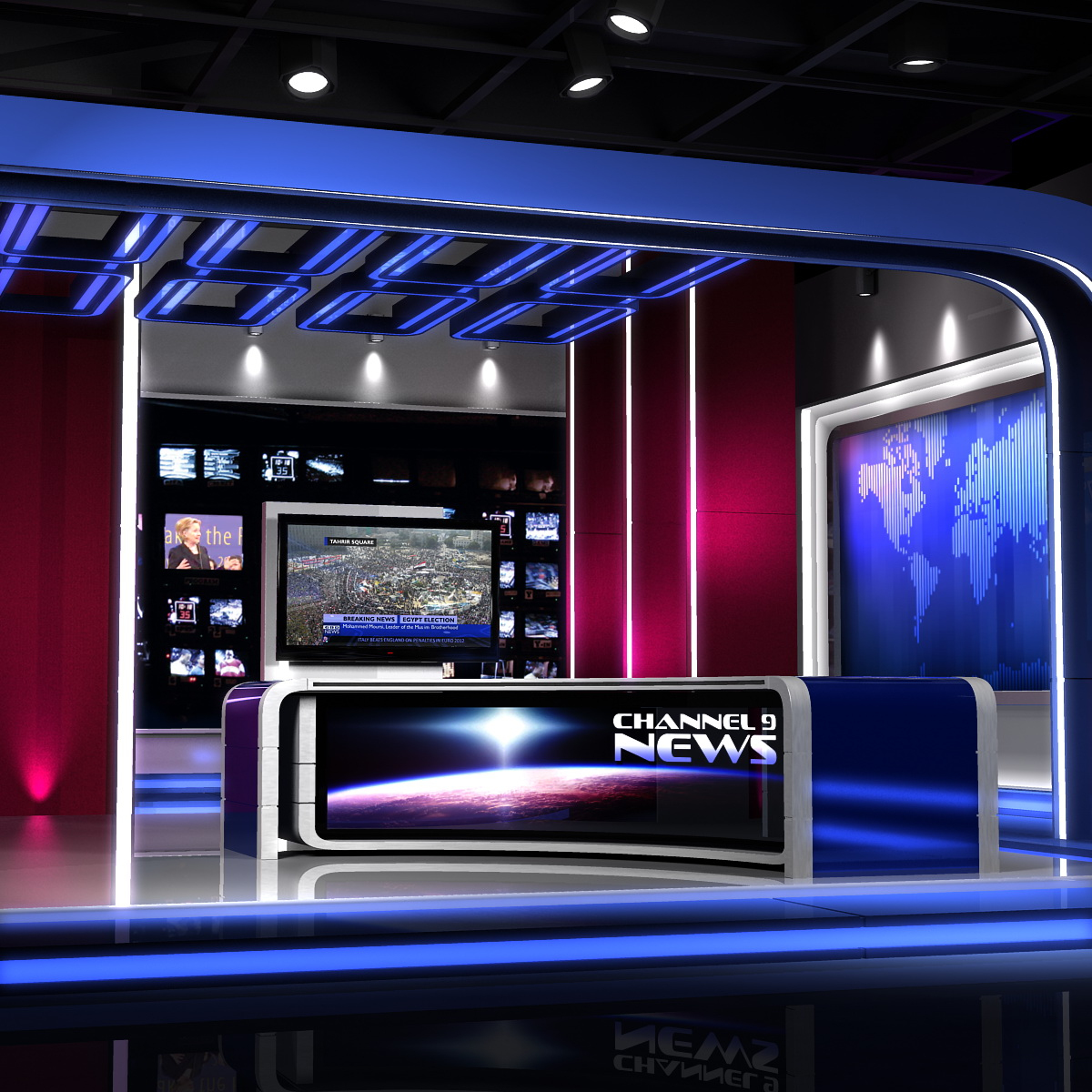 European News Studio - 3d Max