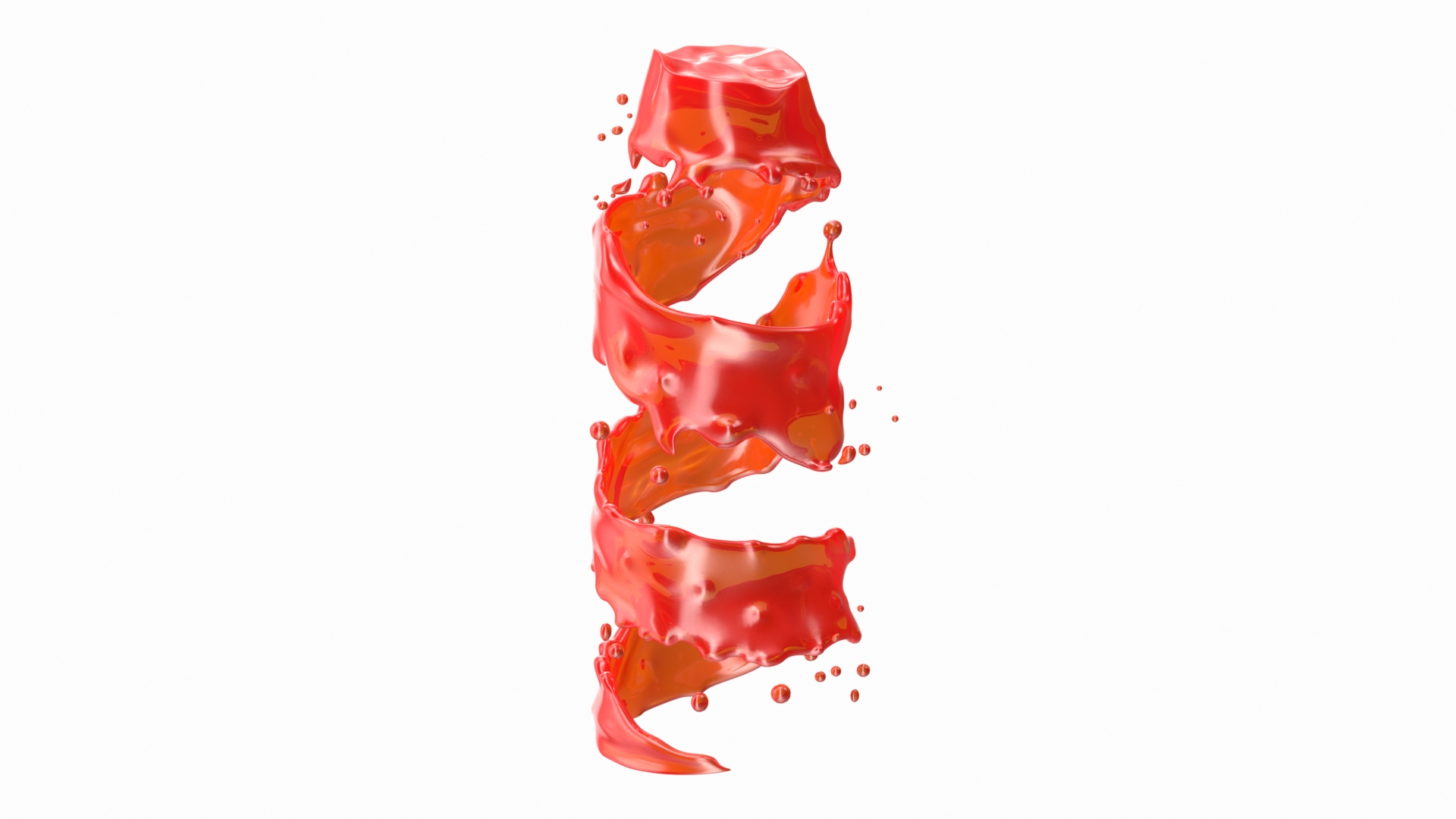 3D Red Twisted Splash Model - TurboSquid 1858007