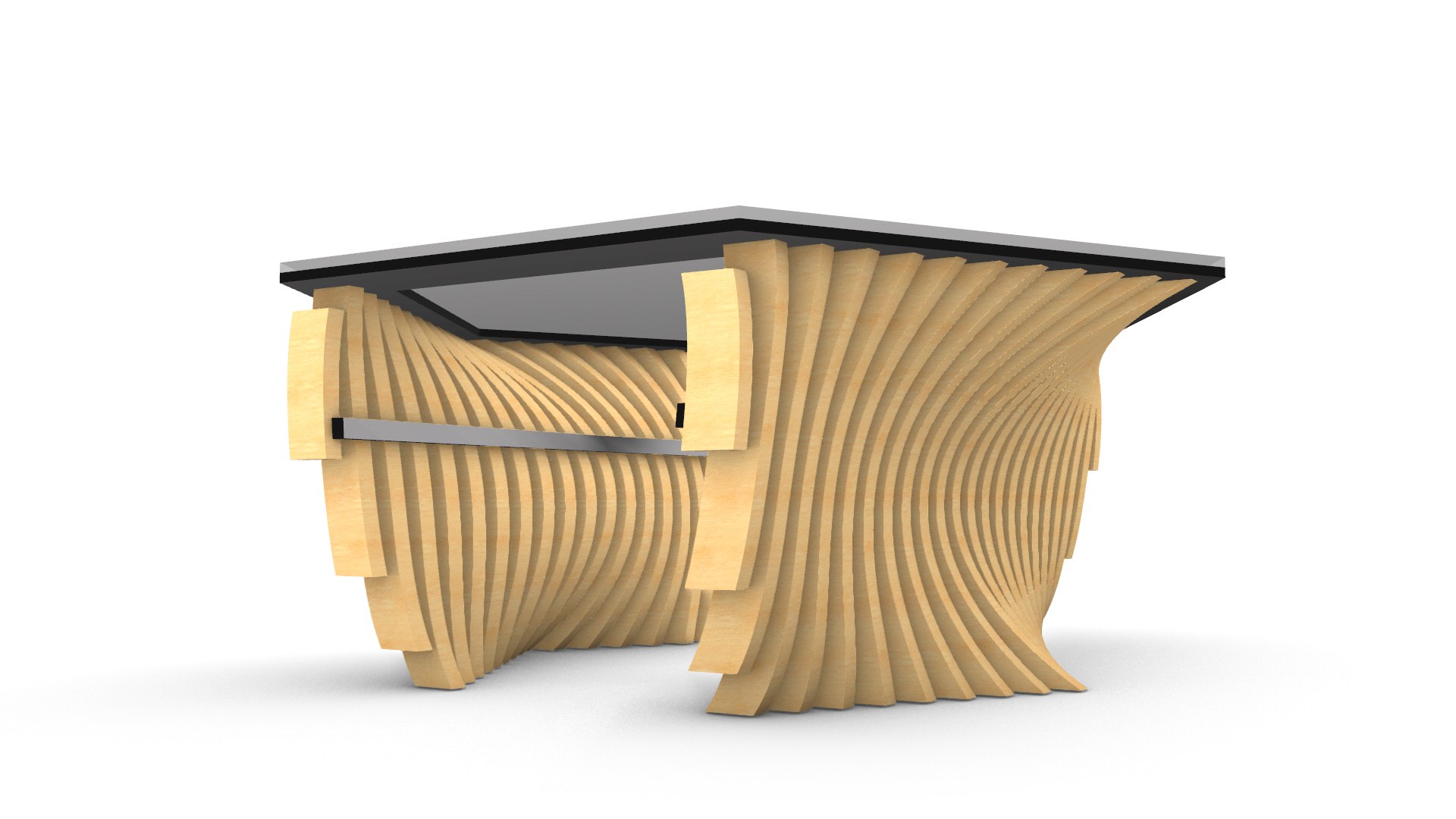 3D Hexagon Table Curvy Beams - TurboSquid 2189034