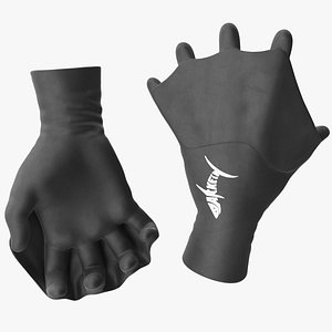 3D model Darkfin Webbed Power Swimming Gloves Dry Rigged for Maya