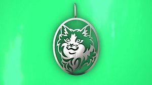 Minimalist Cat Pendant 3D model