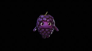 3D model Chibi Fruit Blackberry Two