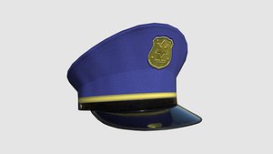 Police Cap 01 Blue - Military Character Design Fashion 3D model