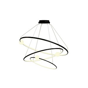 WhiteBlack Circular Pendant Lamp Dimmable LED Rings Chandelier 3D model