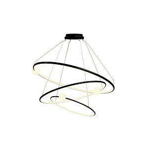 WhiteBlack Circular Pendant Lamp Dimmable LED Rings Chandelier