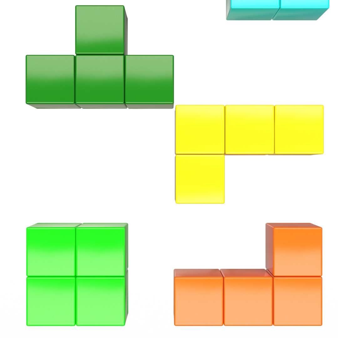 3d Model Tetris Bricks Set Turbosquid 1767492