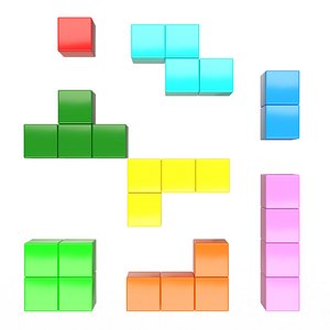 3D model Tetris Bricks Set