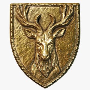 Deer Heraldic Emblem PBR 3D model