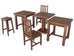 Old cafe furniture set