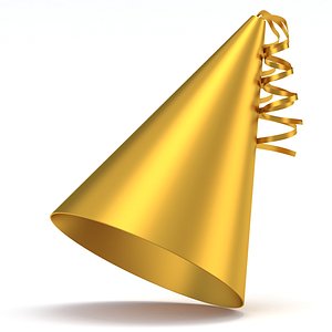 Party Hat Gold 3D