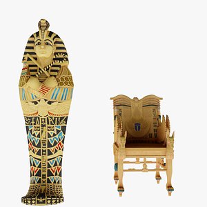 Egypt chair Tutankhamun 3D
